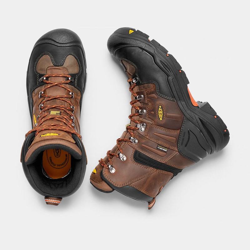 Keen Coburg 8" Waterproof Steel Toe Mens Work Boots Brown/Black Wholesale (4917-IUTXP)